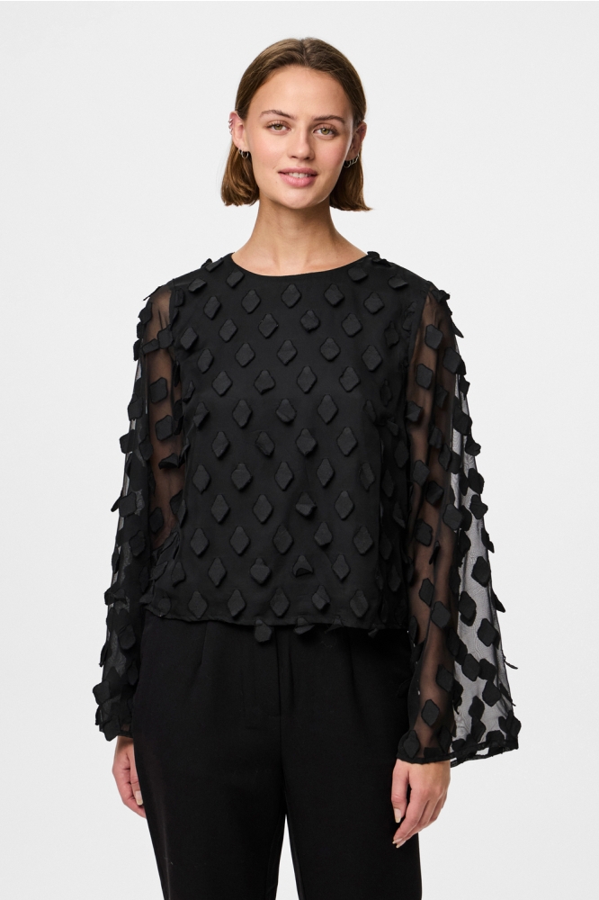 PCDIVAH LS O-NECK TOP WVN D2D 17160338 Black